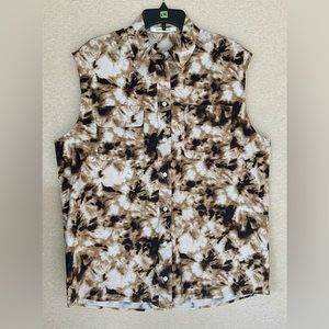 🌾 NWOT Samsoe Samsoe Camo Clay Button Up Shirt Top Oversized Organic Cott…